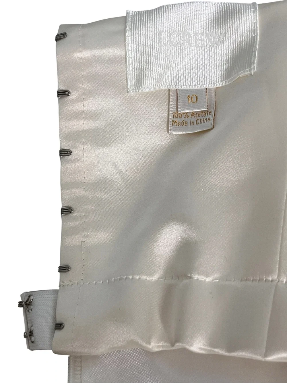 J.CREW Vivian Strapless Ivory 100% Silk Satin Wedding Bridal Gown Size 10